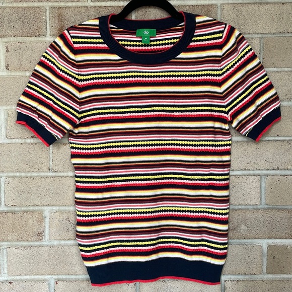 dip Sweaters - Multicolor Striped Knit Sweater Vest